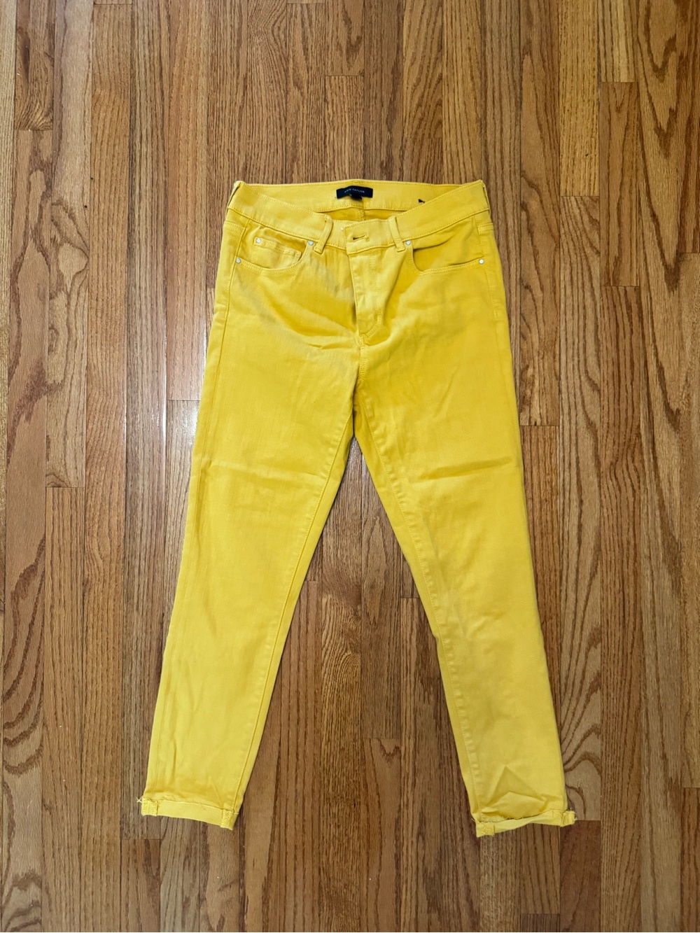ann taylor mustard yellow skinny jeans